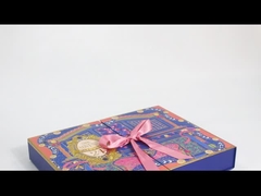 Coloração em folha de ouro Impressão de calendário Caixa de presente dobrável com fita